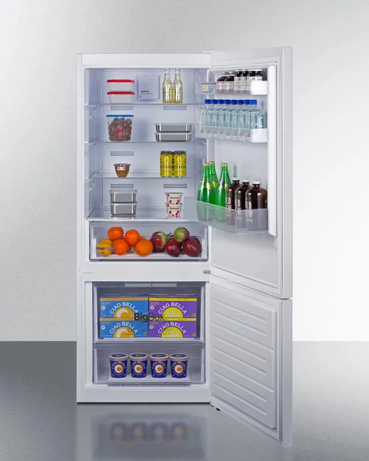 Summit FFBF151W 28" Wide Bottom Mount Refrigerator-Freezer