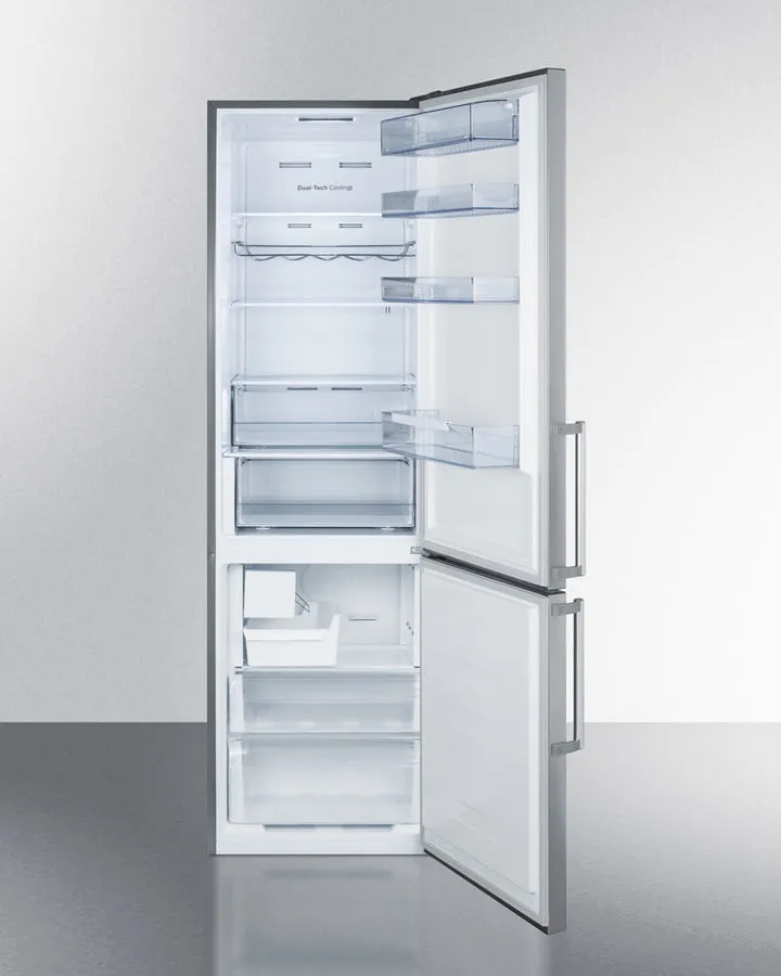 Summit FFBF192SSBIIM 24" Wide Built-In Bottom Freezer Refrigerator With Icemaker