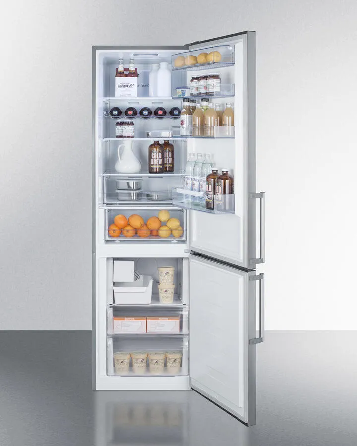 Summit FFBF192SSBIIM 24" Wide Built-In Bottom Freezer Refrigerator With Icemaker