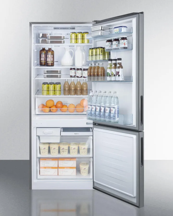 Summit FFBF279SSBI 28" Wide Built-In Bottom Freezer Refrigerator