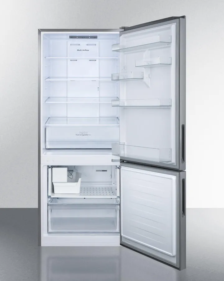 Summit FFBF279SSBIIM 28" Wide Built-In Bottom Freezer Refrigerator With Icemaker
