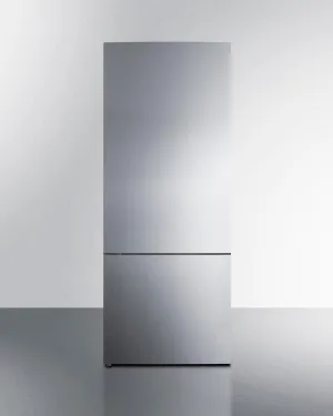 Summit FFBF279SSBIIMLHD 28" Wide Built-In Bottom Freezer Refrigerator With Icemaker