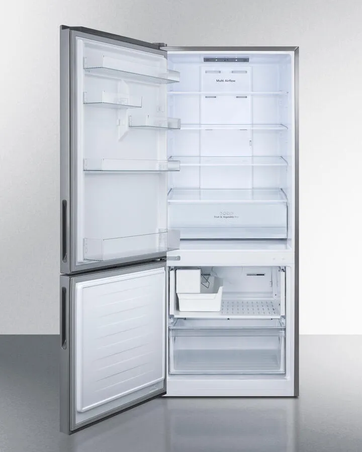 Summit FFBF279SSBIIMLHD 28" Wide Built-In Bottom Freezer Refrigerator With Icemaker