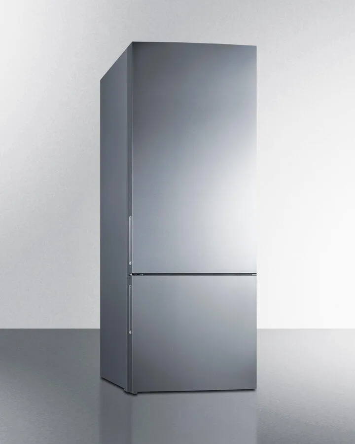 Summit FFBF279SSBIIMLHD 28" Wide Built-In Bottom Freezer Refrigerator With Icemaker