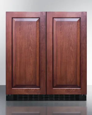 Summit FFRF3070BIF Frost-Free Side-By-Side Refrigerator-Freezer For Built-In Or Freestanding Use With Black Cabinet, Panel-Ready Doors, And Digital Controls