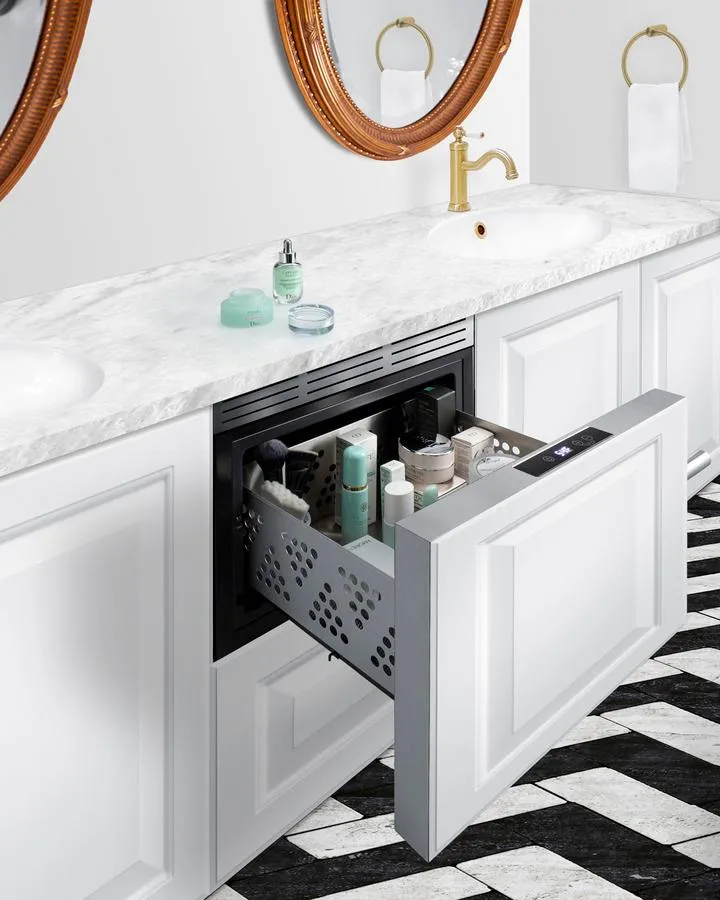 Summit LX1DPNR 18" Wide Built-In Beautifridge Cosmetics Refrigerated Drawer (Panel Not Included)