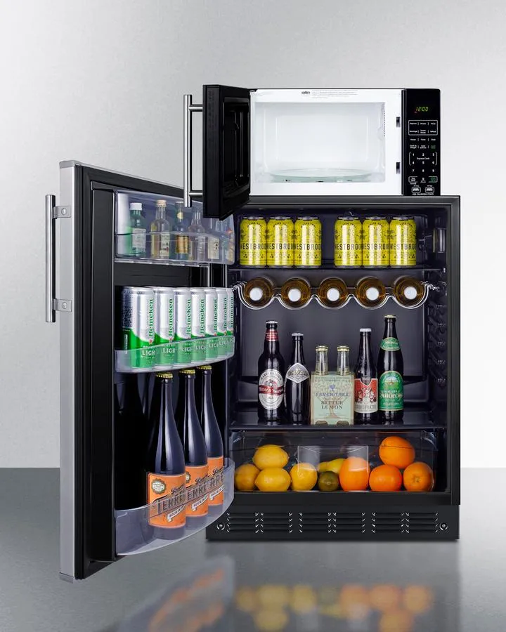 Summit MRF6BK2SSALHD Microwave/Refrigerator Combination With Allocator