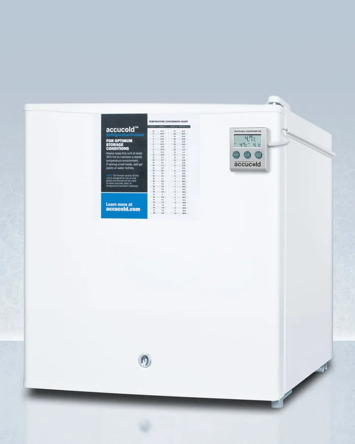 Summit S19LWHPLUS2 Compact Refrigerator-Freezer With Nist Calibrated Thermometer, Hospital Grade Cord, And Front-Mounted Lock For General Purpose Use; Replaces S19Lwhplus