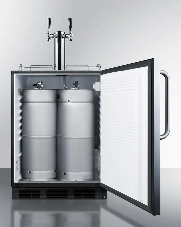 Summit SBC58BBICSSADA Built-In Undercounter Ada Height Commercially Listed Dual Tap Beer Dispenser In Stainless Steel