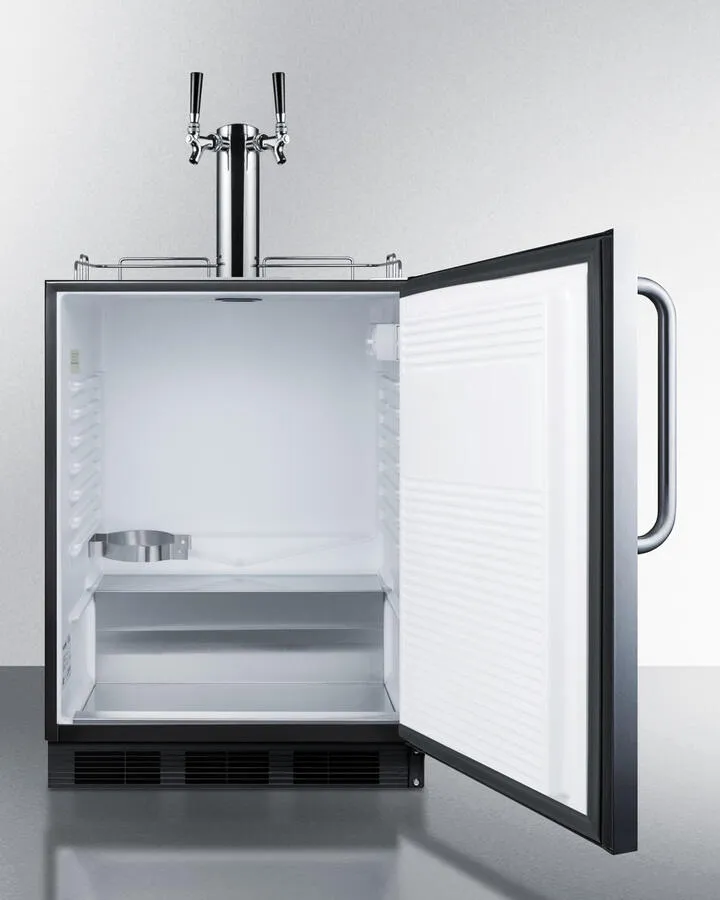 Summit SBC58BBICSSADA Built-In Undercounter Ada Height Commercially Listed Dual Tap Beer Dispenser In Stainless Steel