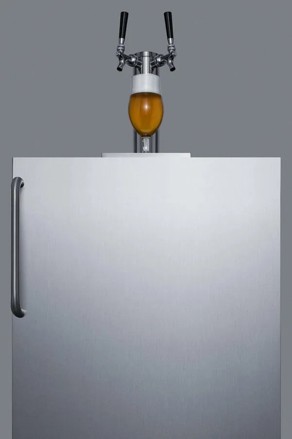 Summit SBC58BBICSSADA Built-In Undercounter Ada Height Commercially Listed Dual Tap Beer Dispenser In Stainless Steel