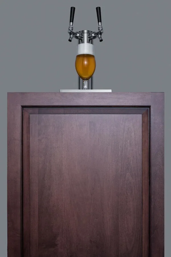 Summit SBC58BBIIFADA Built-In Undercounter Ada Height Commercially Listed Dual Tap Beer Dispenser With Panel-Ready Door And Black Cabinet