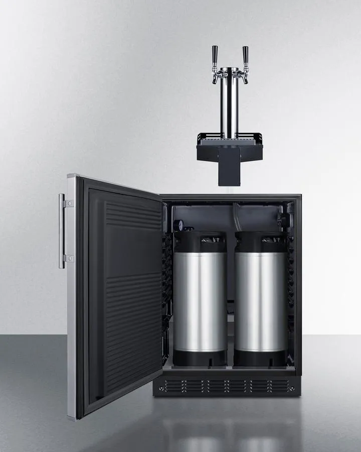 Summit SBC7BRSFLTWCFADALHD 24" Wide Built-In Floating Tap Cold Brew Kegerator, Ada-Compliant