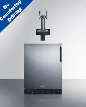 Summit SBC7BRSFLTWCFADALHD 24" Wide Built-In Floating Tap Cold Brew Kegerator, Ada-Compliant