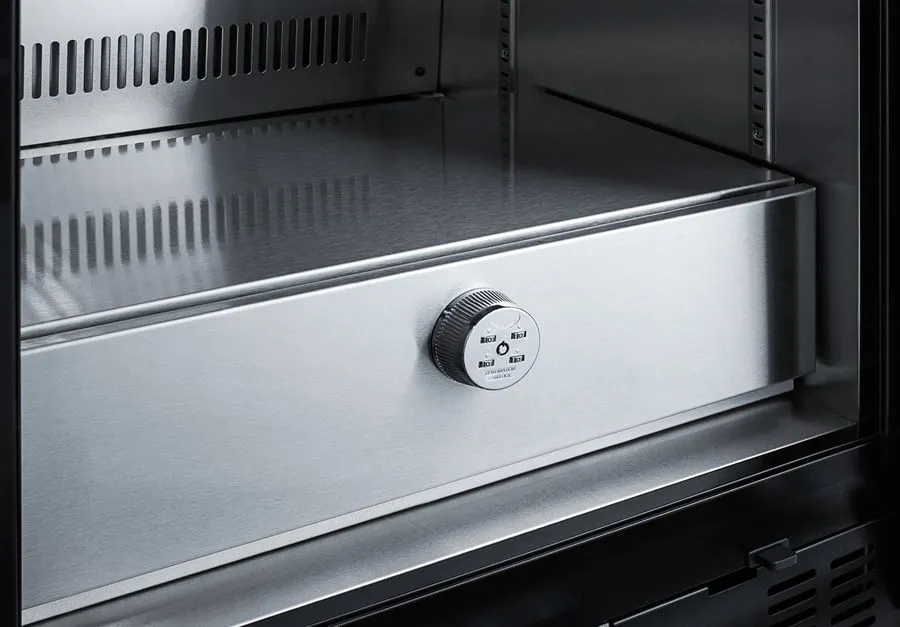 Summit SCR1156 Commercial Beverage Merchandiser Designed For The Display And Refrigeration Of Beverages And Sealed Food, With 11 Cu.Ft. Capacity, Ss Interior, Self-Closing Door, And A Digital Thermostat