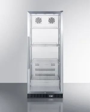 Summit SCR1156 Commercial Beverage Merchandiser Designed For The Display And Refrigeration Of Beverages And Sealed Food, With 11 Cu.Ft. Capacity, Ss Interior, Self-Closing Door, And A Digital Thermostat
