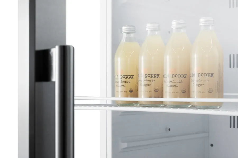 Summit SCR1400W Commercial Beverage Merchandiser Designed For The Display And Refrigeration Of Beverages And Sealed Food, With 12.6 Cu.Ft. Capacity, Digital Thermostat And Self-Closing Door; Replaces Scr1400