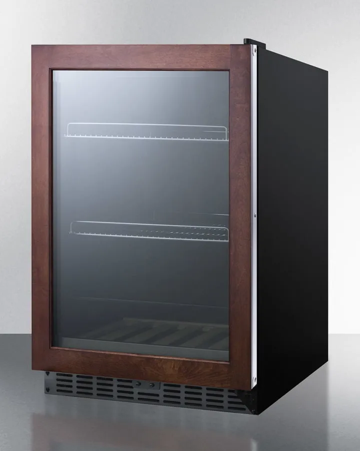 Summit SCR2466PUBPNR Built-In Undercounter Craft Beer Pub Cellar With Glass Door With Panel-Ready Frame, Digital Controls, And Black Cabinet