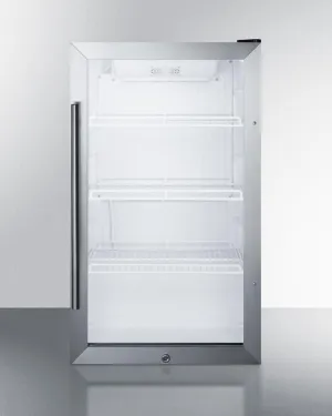 Summit SCR489OS Commercially Approved Outdoor Beverage Cooler For The Display And Refrigeration Of Beverages And Sealed Food, Freestanding Use With Glass Door And Black Cabinet