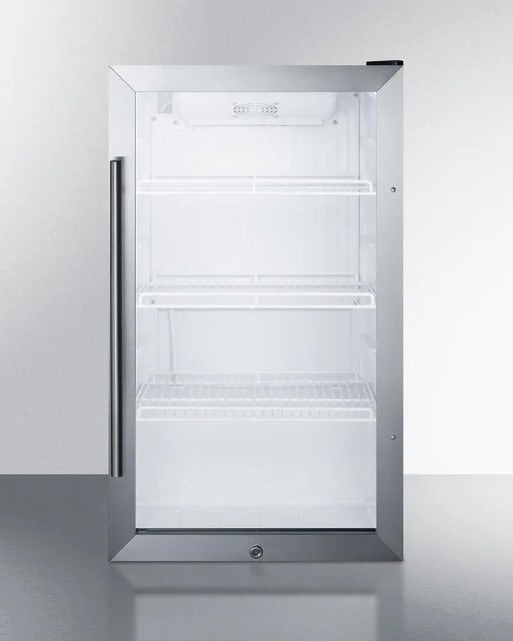 Summit SCR489OS Commercially Approved Outdoor Beverage Cooler For The Display And Refrigeration Of Beverages And Sealed Food, Freestanding Use With Glass Door And Black Cabinet