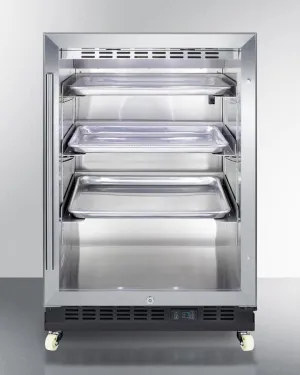 Summit SCR610BLRI 24" Wide Built-In Mini Reach-In Beverage Center With Dolly