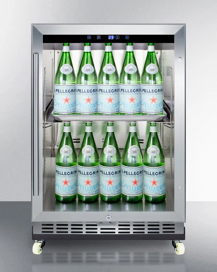 Summit SCR611GLOSRI 24" Wide Outdoor Mini Reach-In Beverage Center With Dolly