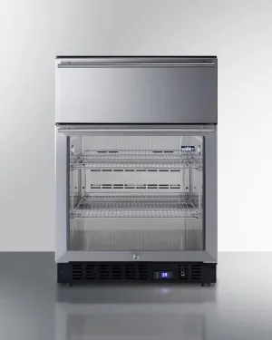 Summit SCR615TD 24" Wide Built-In Commercial Beverage Refrigerator With Top Drawer