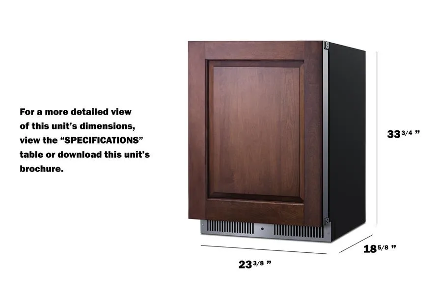 Summit SDHR2444PNRLHD 24" Wide Built-In All-Refrigerator (Panel Not Included)