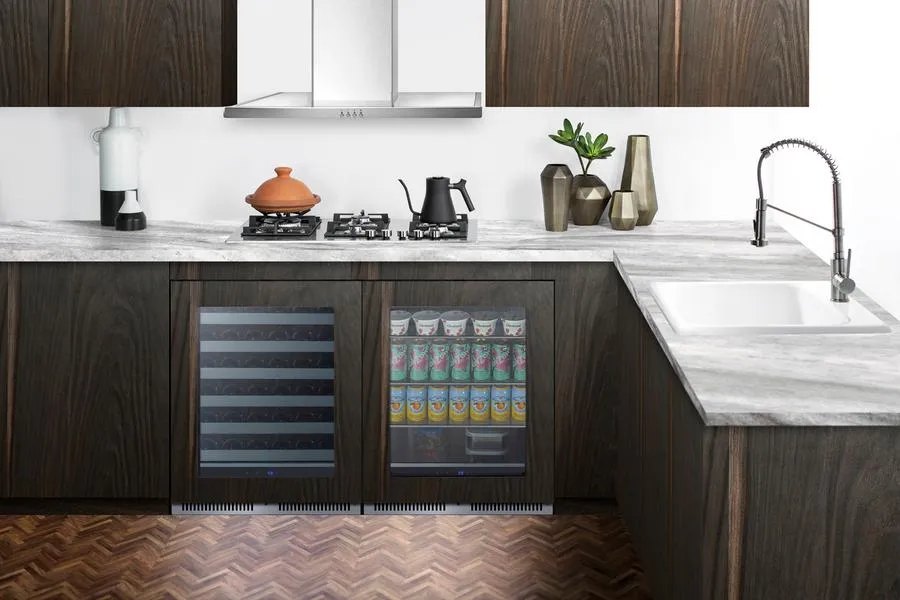 Summit SDHW2442PNRLHD 24" Wide Built-In Wine Cellar (Panel Not Included)