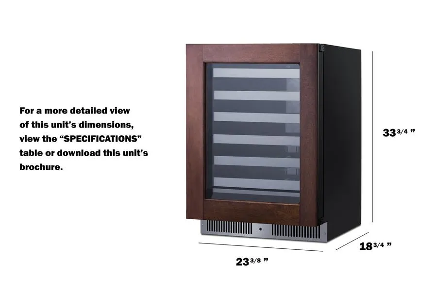 Summit SDHW2442PNRLHD 24" Wide Built-In Wine Cellar (Panel Not Included)