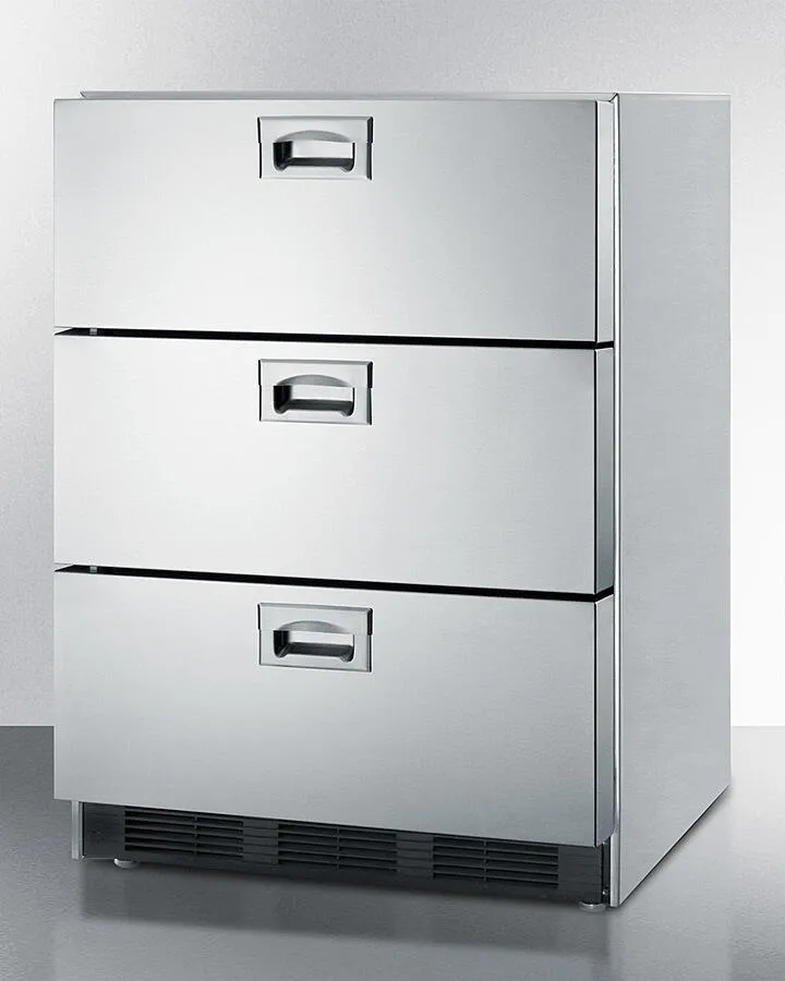 Summit SP6DBS7ADA 24" Wide 3-Drawer All-Refrigerator, Ada Compliant