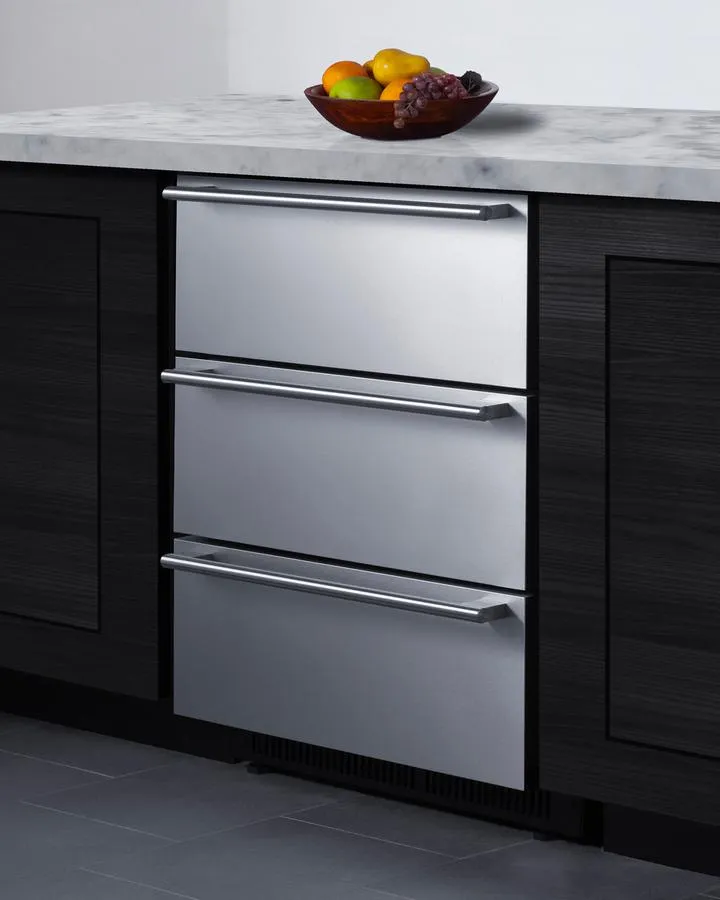 Summit SP6DS3D 24" Wide Built-In 3-Drawer All-Refrigerator