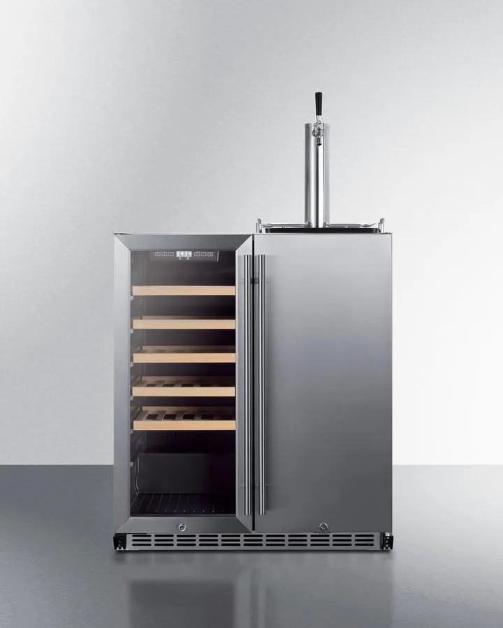 Summit SWBC3041 30" Wide Built-In Indoor/Outdoor Combination Wine Cellar/Kegerator
