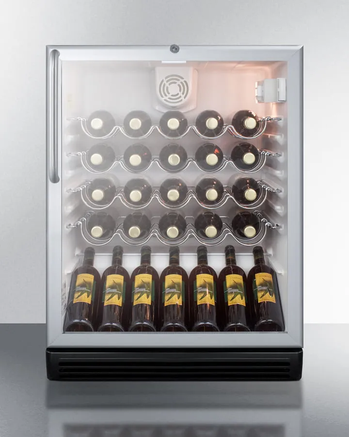 Summit SWC6GBLCSSADA 24" Wide Built-In Wine Cellar, Ada Compliant