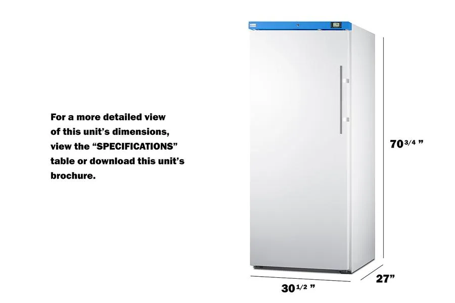 Summit URM19WLHD 18 Cu.Ft. Upright Manual Defrost Refrigerator