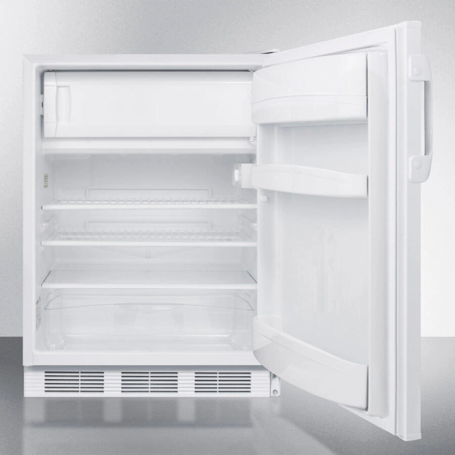 Summit CT66J Freestanding Refrigerator-Freezer For General Purpose Use, With Dual Evaporator Cooling, Cycle Defrost, And White Exterior