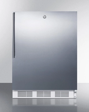 Summit CT66LWBISSHVADA Built-In Undercounter Ada Compliant Refrigerator-Freezer For General Purpose Use, W/Dual Evaporator Cooling, Lock, Ss Door, Thin Handle, White Cabinet