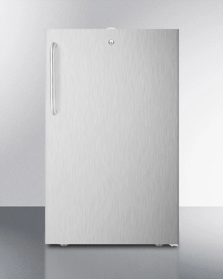 Summit FF521BL7CSS Commercially Listed 20" Wide Built-In Undercounter All-Refrigerator In Complete Stainless Steel, Auto Defrost With A Lock