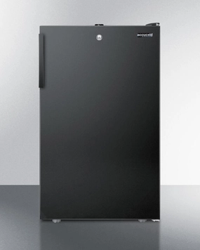 Summit FF521BLBI 20" Wide Built-In Undercounter All-Refrigerator For General Purpose Use, Auto Defrost With A Lock And Black Finish