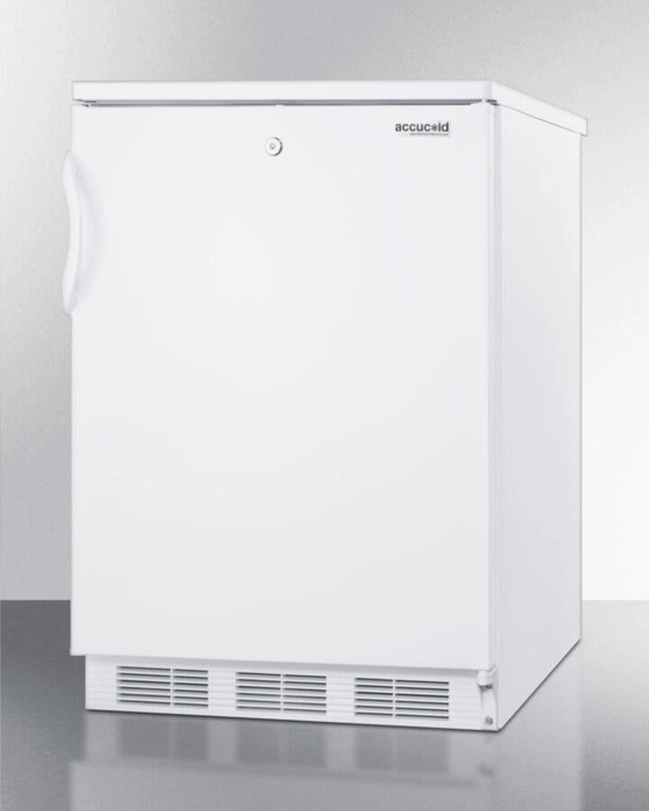 Summit FF6LBI Built-In Undercounter All-Refrigerator For General Purpose Use, With Front Lock, Automatic Defrost Operation And White Exterior