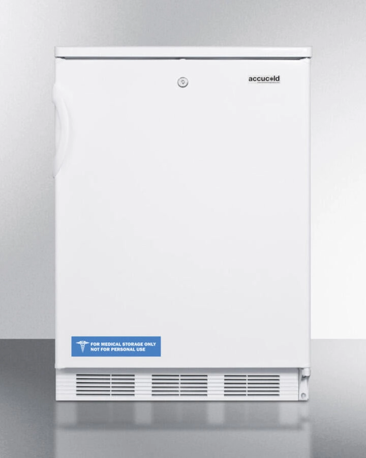 Summit FF6LBI Built-In Undercounter All-Refrigerator For General Purpose Use, With Front Lock, Automatic Defrost Operation And White Exterior