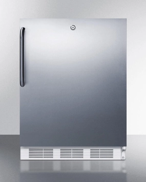 Summit FF6LCSSADA Ada Compliant All-Refrigerator For Built-In General Purpose Use, Auto Defrost W/Lock And Fully Wrapped Stainless Steel Exterior