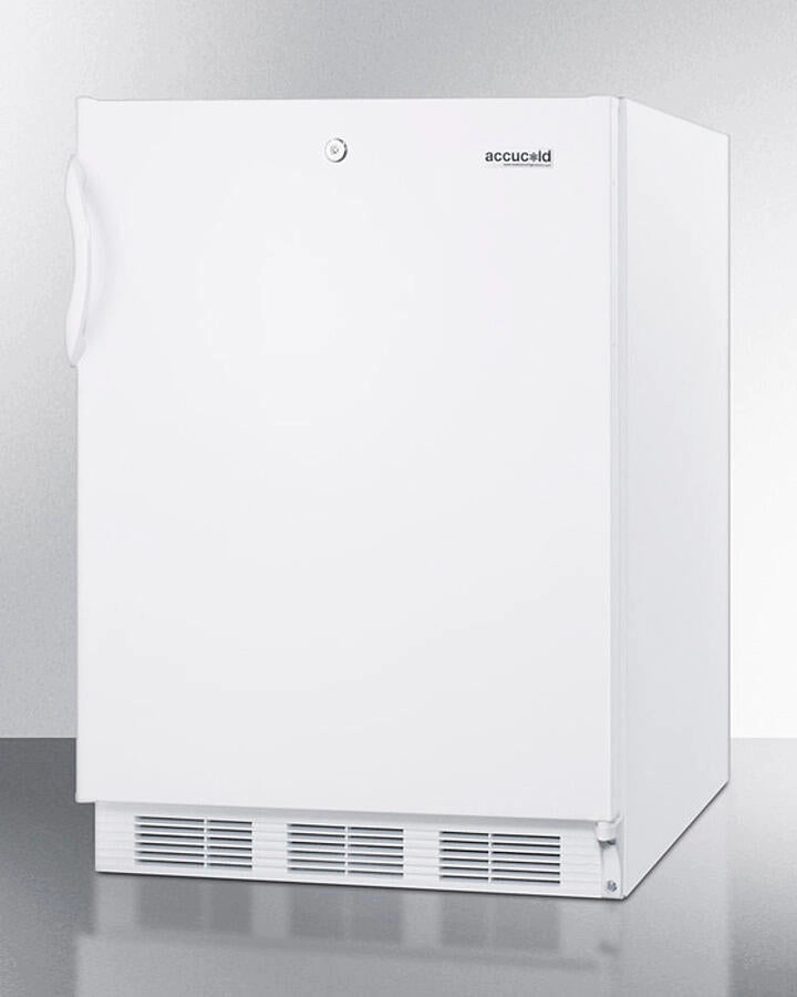 Summit FF6LW7ADA Ada Compliant Commercial All-Refrigerator For Freestanding General Purpose Use, With Lock, Automatic Defrost Operation And White Exterior