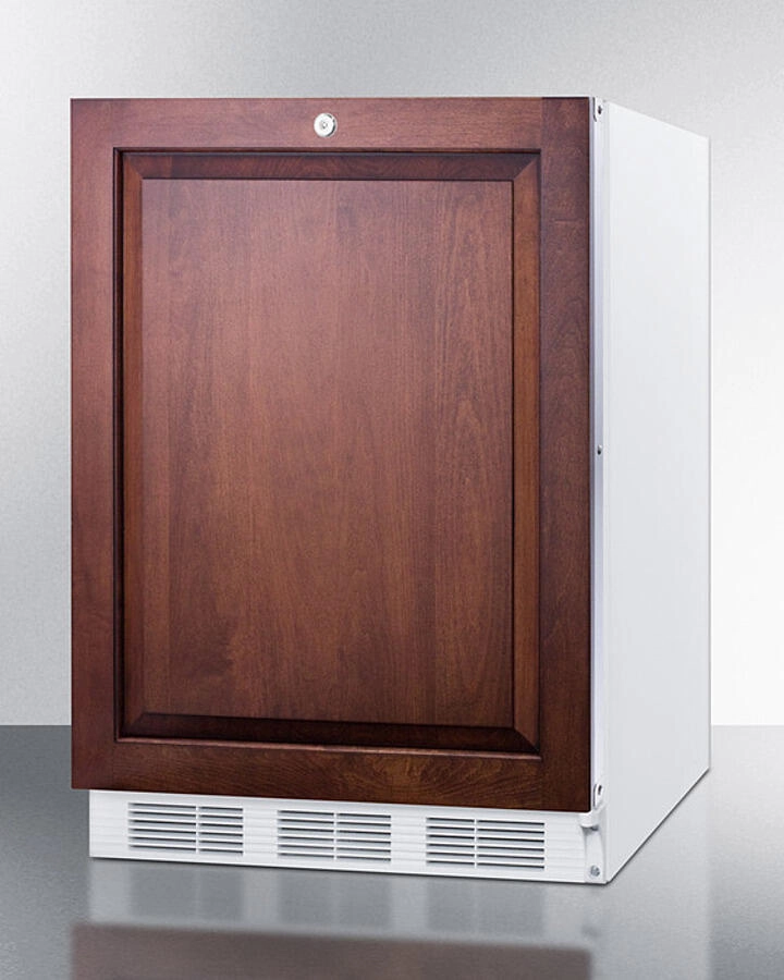 Summit FF6LWBI7IFADA Ada Compliant Commercial All-Refrigerator For Built-In General Purpose Use, Auto Defrost W/Lock, Integrated Door Frame For Overlay Panels, And White Cabinet