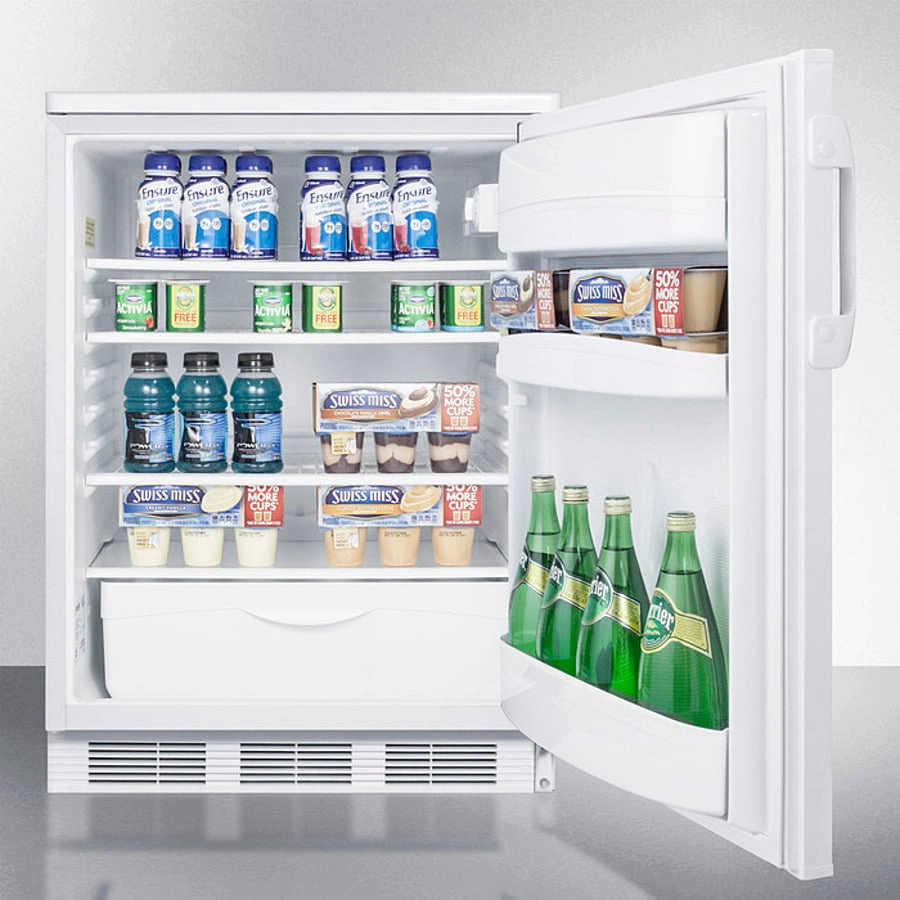 Summit FF6W Freestanding Counter Height All-Refrigerator For General Purpose Use, With Automatic Defrost Operation And White Exterior