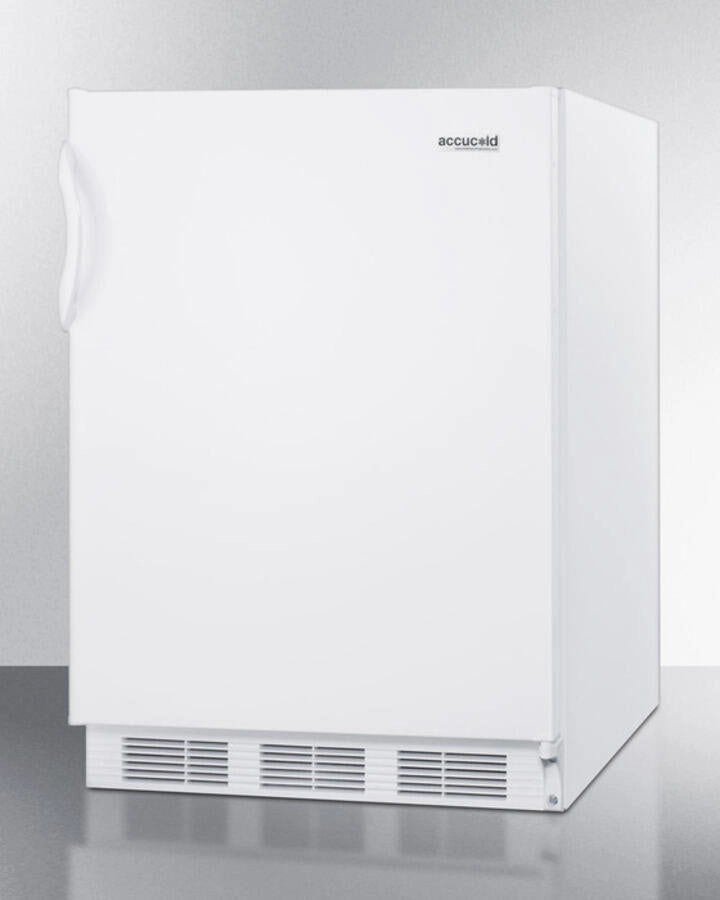 Summit FF7ADA Ada Compliant Commercial All-Refrigerator For Freestanding General Purpose Use, With Flat Door Liner, Auto Defrost Operation And White Exterior