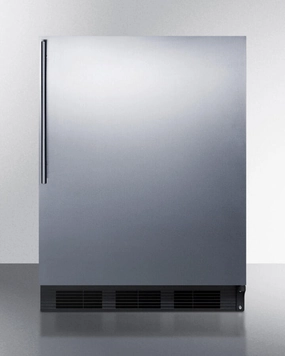 Summit FF7BSSHVADA Ada Compliant Commercial All-Refrigerator For Freestanding General Purpose Use, Auto Defrost W/Ss Door, Thin Handle, And Black Cabinet