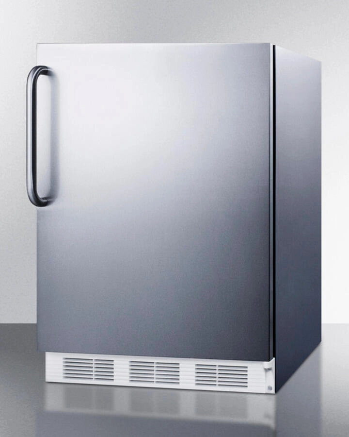 Summit FF7CSSADA Ada Compliant Built-In Undercounter All-Refrigerator For General Purpose Or Commercial Use, Auto Defrost W/Ss Wrapped Exterior And Towel Bar Handle