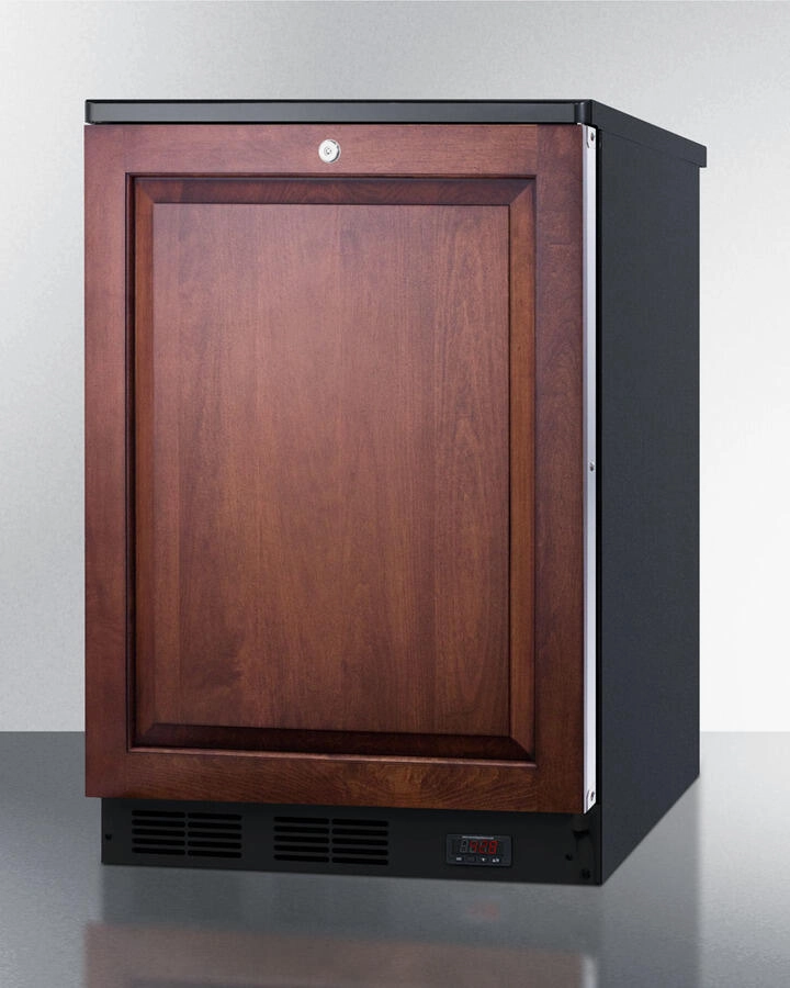 Summit FF7LBLBIPUBIF Commercially Approved Built-In Undercounter Craft Beer Pub Cellar With Digital Thermostat, Panel-Ready Door, And Black Cabinet