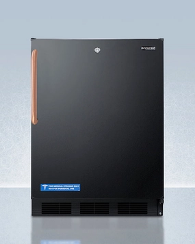 Summit FF7LBLKBITBCADA Ada Compliant Built-In Undercounter All-Refrigerator For General Purpose Or Commercial Use, With Pure Copper Handle, Lock, Auto Defrost Operation, And Black Exterior